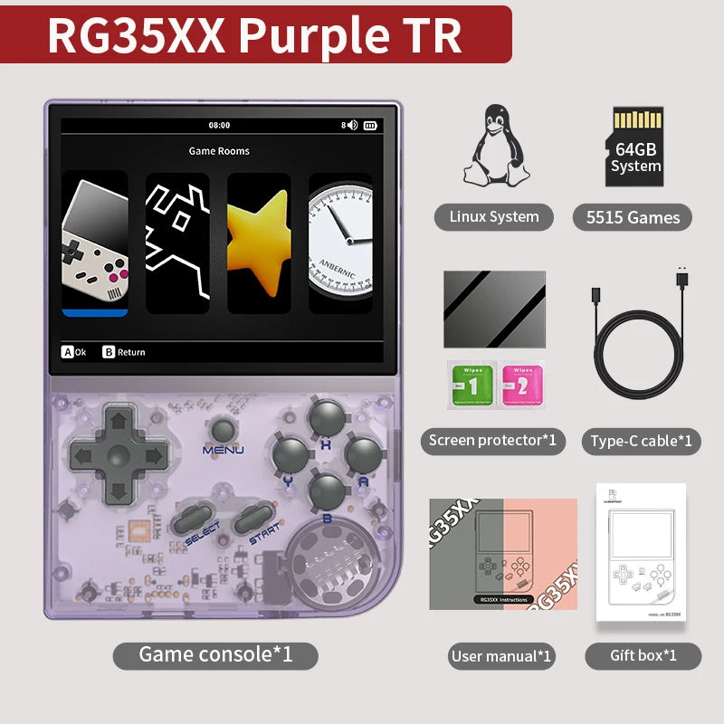 PANDORA RG35XX Plus Retro Handheld Game Console with 3.5" IPS Screen
