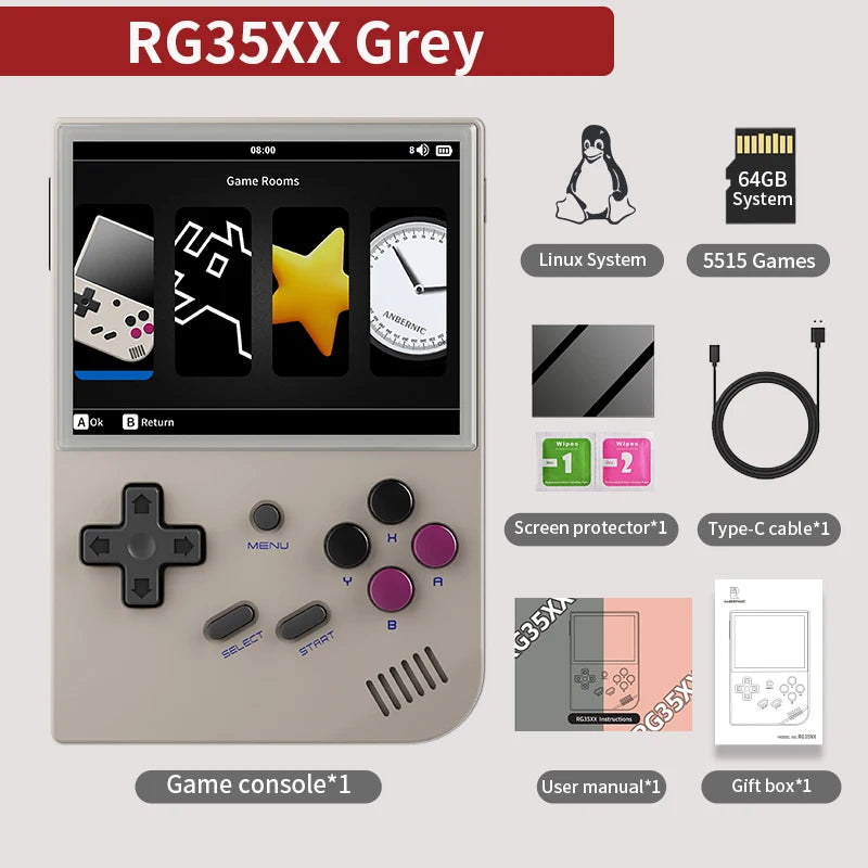 PANDORA RG35XX Plus Retro Handheld Game Console with 3.5" IPS Screen