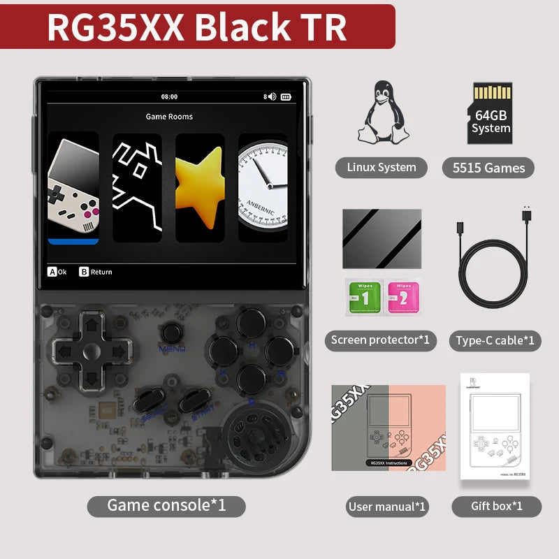 PANDORA RG35XX Plus Retro Handheld Game Console with 3.5" IPS Screen