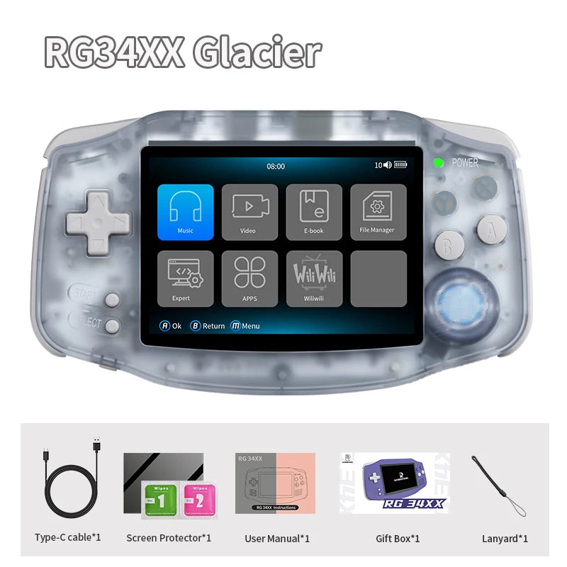 PANDORA RG34XX Handheld Game Console – 3.4" IPS Screen, Linux, WiFi & Bluetooth