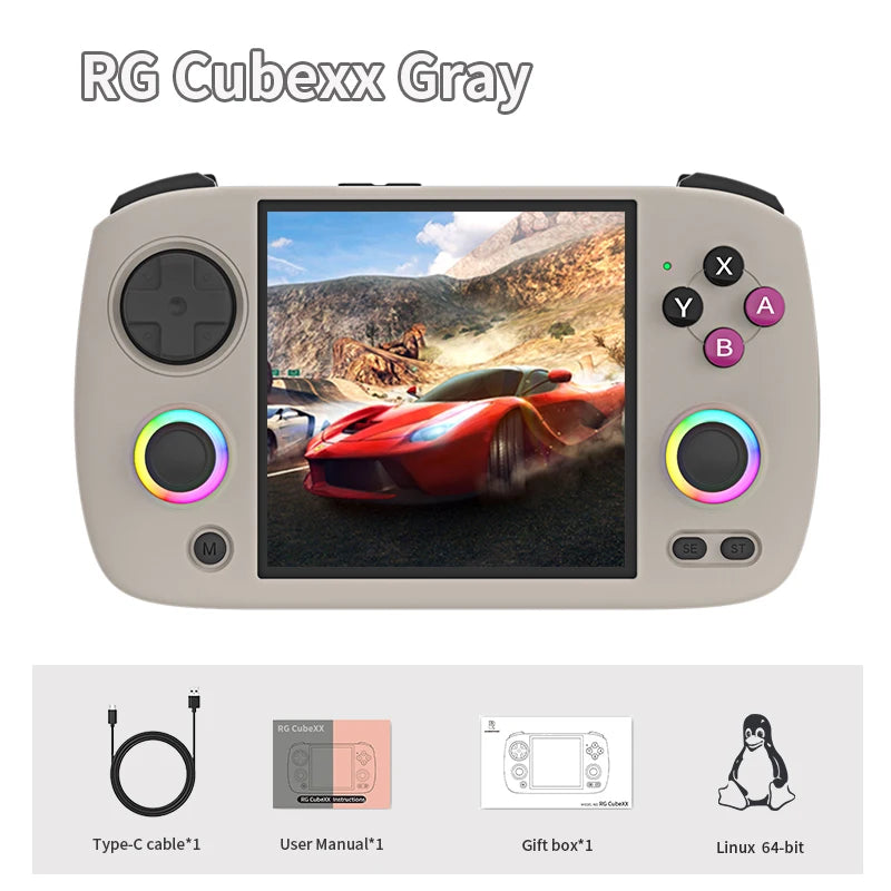 PANDORA RG CubeXX Handheld Game Console – 3.95" IPS Screen, Linux, WiFi & Bluetooth