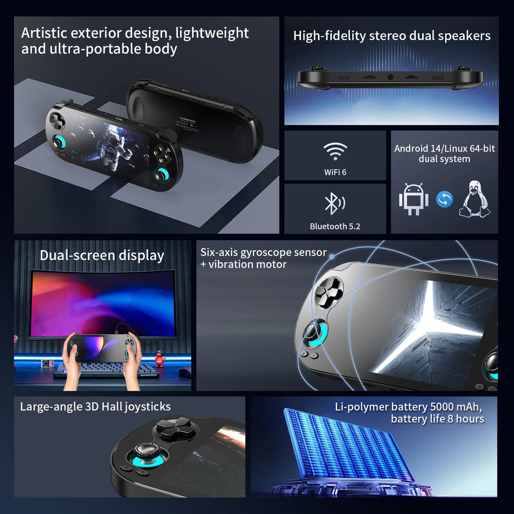 PANDORA RG VITA / RG VITA Pro Handheld Game Console IPS Touchscreen 5000mAh Video Gaming Player Supports AI Streaming RixelHK