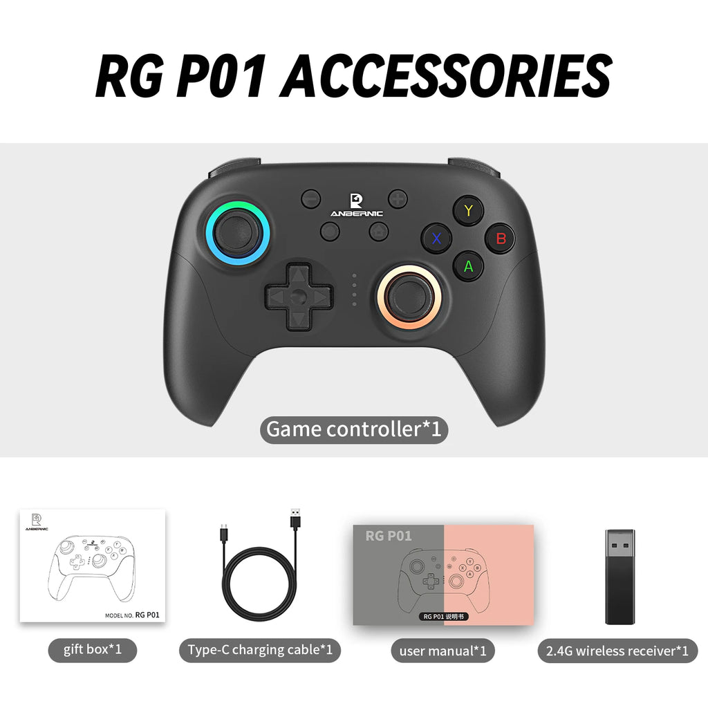 PANDORA RG P01 Wired Wireless Bluetooth Games Controller RGB Hall Effect Joystick XBOX Game Gamepad for PC Android IOS Steam