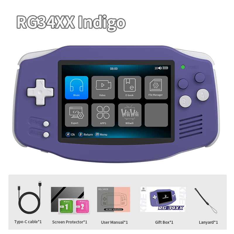 PANDORA RG34XX Handheld Game Console – 3.4" IPS Screen, Linux, WiFi & Bluetooth