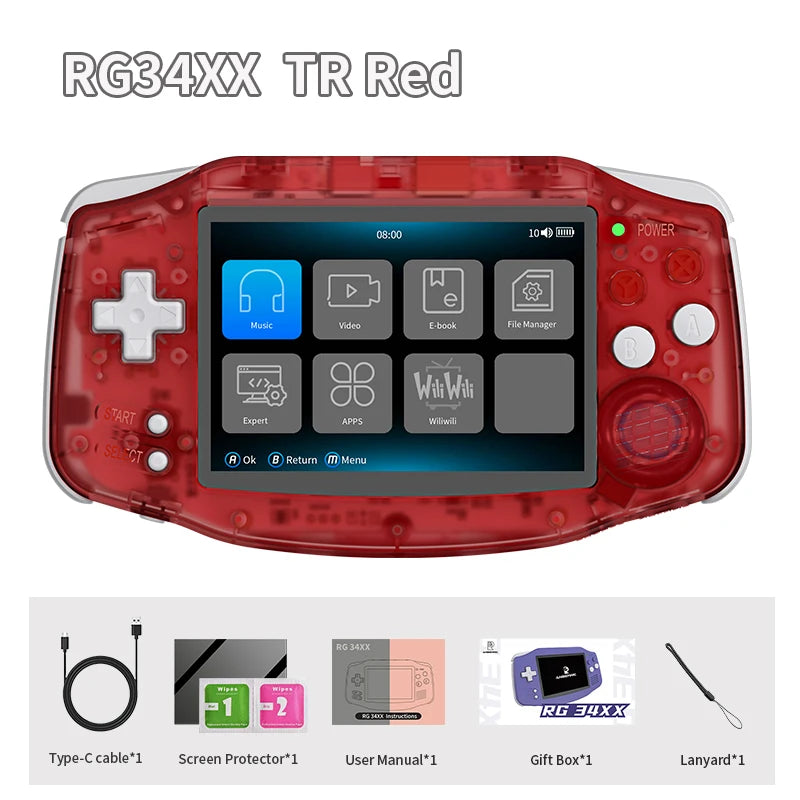 PANDORA RG34XX Handheld Game Console – 3.4" IPS Screen, Linux, WiFi & Bluetooth