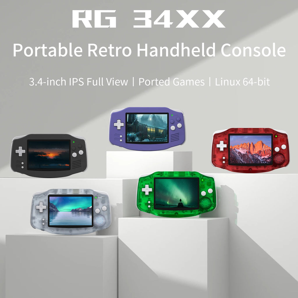 PANDORA RG34XX Handheld Game Console – 3.4" IPS Screen, Linux, WiFi & Bluetooth