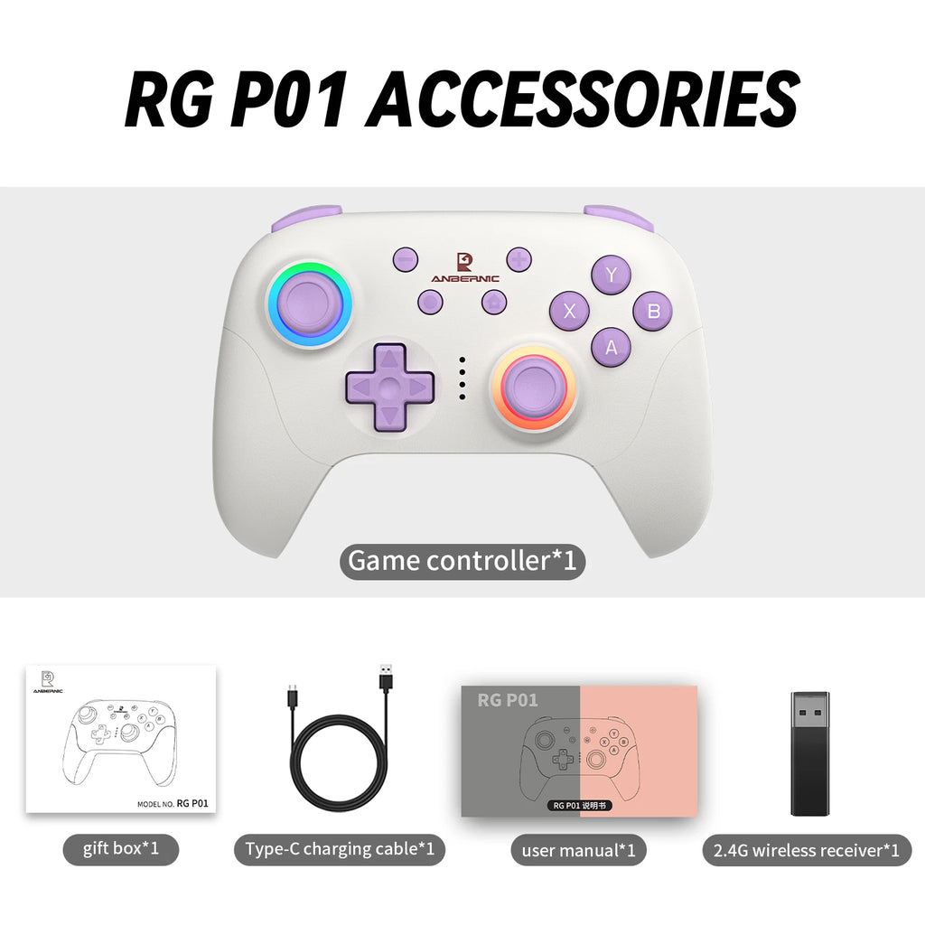 PANDORA RG P01 Wired Wireless Bluetooth Games Controller RGB Hall Effect Joystick XBOX Game Gamepad for PC Android IOS Steam